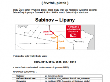 Výluka Sabinov – Lipany 18.11.2021 a 19.11.2021