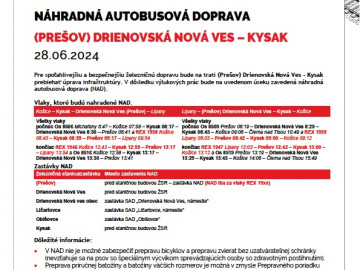 Výluka (Prešov) Drienovská Nová Ves – Kysak – 28.06.2024